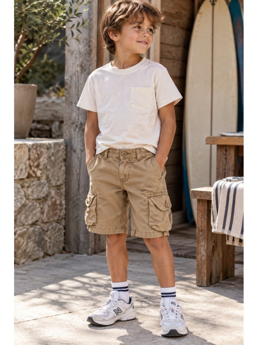 Gap Kids Toddler Boy Youth Cargo Shorts Khaki Tan Beige Casual Summer 6 Slim NEW